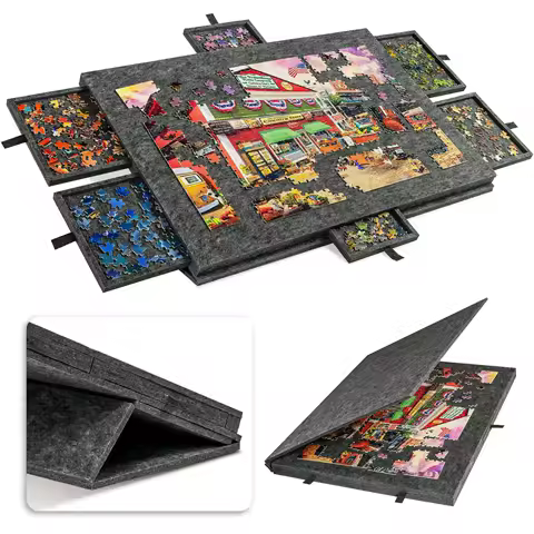 Planche de puzzle inclinable 1000 pièces avec support et couvercle